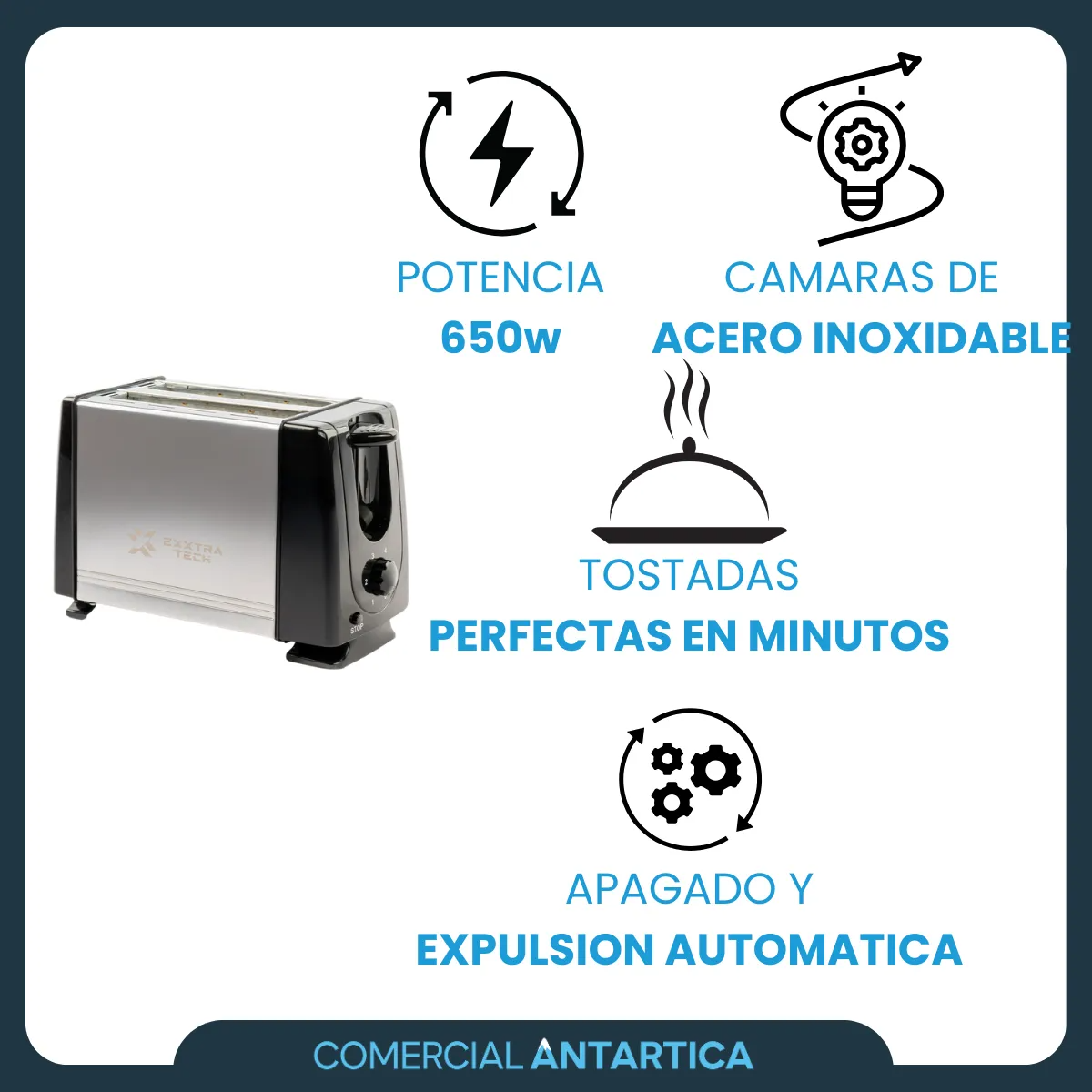 Tostador Eléctrico 2 Panes Automático