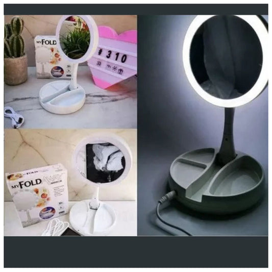 Espejo Doble + LED + Aumento x10