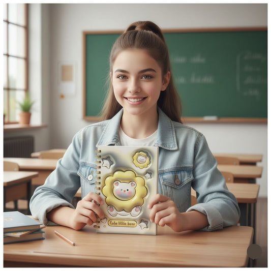 Cuaderno de Notas Textura 3D Little Lion
