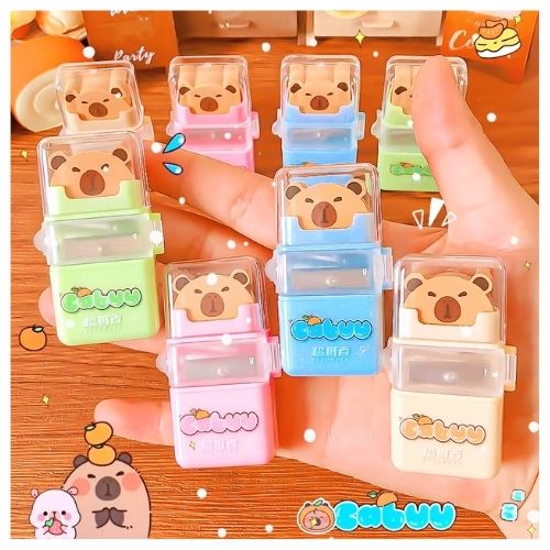 Sacapuntas + Borrador Capybara de Cubuy